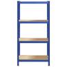 4-Layer Storage Shelf - Blue Steel & Engineered Wood