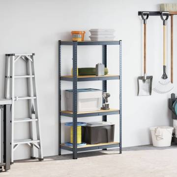 4-Layer Anthracite Storage Shelf - Steel & Engineered Wood