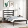 Grey Solid Wood Pine Bed Frame 90x200 cm Single - Hipomarket