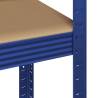 5-Layer Storage Shelves - 3 pcs Blue Steel & Engineered Wood