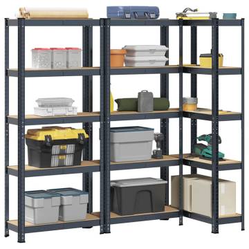 5-Layer Storage Shelves - Anthracite Steel & Engineered Wood