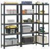  5-Layer Storage Shelves 3 pcs Anthracite Steel&Engineered Wood Colour anthracite Size 75 x 30 x 168 cm Quantity in Package 3 Amount 1 