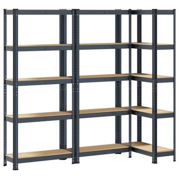 5-Layer Storage Shelves - Anthracite Steel & Engineered Wood