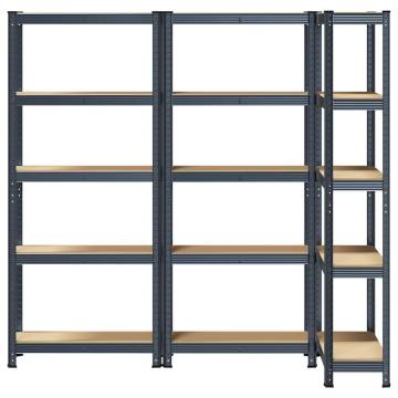 5-Layer Storage Shelves - Anthracite Steel & Engineered Wood