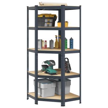 5-Layer Corner Shelf | Anthracite Steel & Engineered Wood