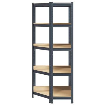 5-Layer Corner Shelf | Anthracite Steel & Engineered Wood