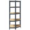 5-Layer Corner Shelf | Anthracite Steel & Engineered Wood