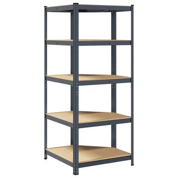 5-Layer Corner Shelf | Anthracite Steel & Engineered Wood