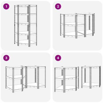 5-Layer Corner Shelf | Anthracite Steel & Engineered Wood