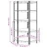 5-Layer Corner Shelf | Anthracite Steel & Engineered Wood