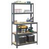  5-Layer Work Table with Shelves Anthracite Steel&Engineered Wood Colour anthracite Quantity in Package 1 Amount 