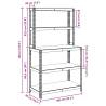 Sturdy 5-Layer Work Table with Shelves - Anthracite Steel & Wood