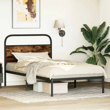 Smoked Oak Bed Frame 100x190 cm - Durable & Stylish | Hipomarket