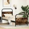 Elegant Bed Frame Without Mattress 75x190 cm - Smoked Oak