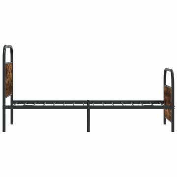 Elegant Bed Frame Without Mattress 75x190 cm - Smoked Oak