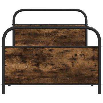 Smoked Oak Bed Frame 100x200 cm - Durable & Elegant Design