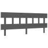 Grey Bed Frame with Headboard - Solid Wood 200x200 cm