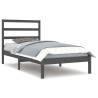 Grey Solid Wood Pine Bed Frame 90x200 cm Single - Hipomarket