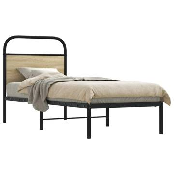 Sonoma Oak Bed Frame - Small Single 75x190 cm | HipoMarket