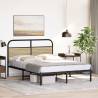 Small Double Bed Frame 120x190 cm in Sonoma Oak | Hipo Market