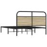 Small Double Bed Frame 120x190 cm in Sonoma Oak | Hipo Market