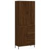 Stylish Highboard in Brown Oak | 69.5x34x180 cm