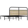 150x200 cm King Size Bed Frame - Sonoma Oak & Steel Design