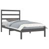 Grey Solid Wood Pine Bed Frame 90x200 cm Single - Hipomarket