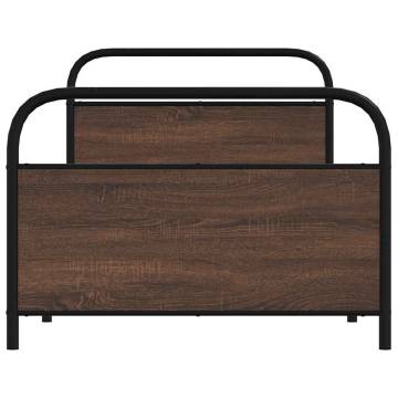 Brown Oak Bed Frame 100x190 cm - Durable & Elegant Design