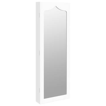 Elegant White Mirror Jewellery Cabinet - Wall Mounted Storage