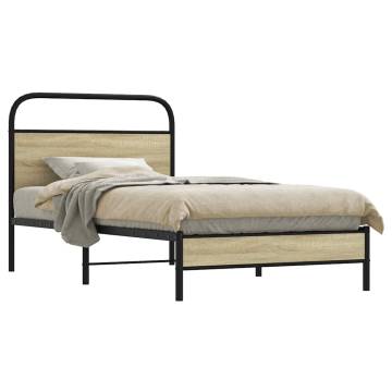 Elegant 90x190 cm Single Bed Frame in Sonoma Oak - Hipomarket