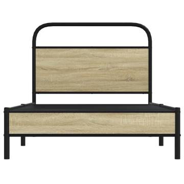 Elegant 90x190 cm Single Bed Frame in Sonoma Oak - Hipomarket