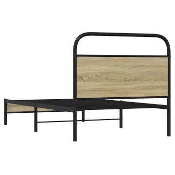 Elegant 90x190 cm Single Bed Frame in Sonoma Oak - Hipomarket