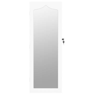 Elegant White Mirror Jewellery Cabinet - Wall Mounted Storage