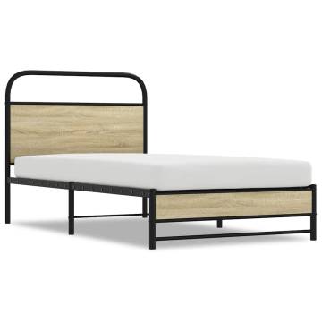 Stylish Sonoma Oak Bed Frame 90x200 cm | No Mattress Included