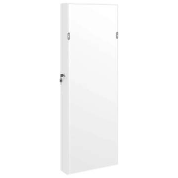 Elegant White Mirror Jewellery Cabinet - Wall Mounted Storage