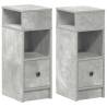 Stylish Concrete Grey Bedside Cabinets - 2 pcs with Drawer