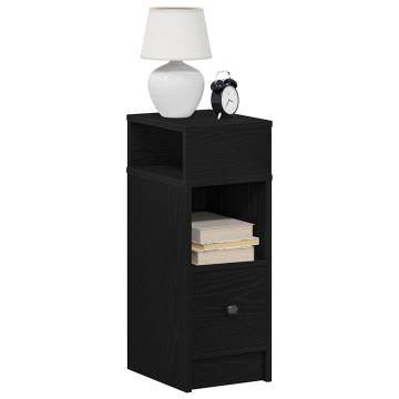 Bedside Cabinet with Drawer - Stylish Black Storage Solution