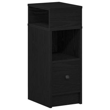 Bedside Cabinet with Drawer - Stylish Black Storage Solution