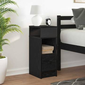 Bedside Cabinet with Drawer - Stylish Black Storage Solution