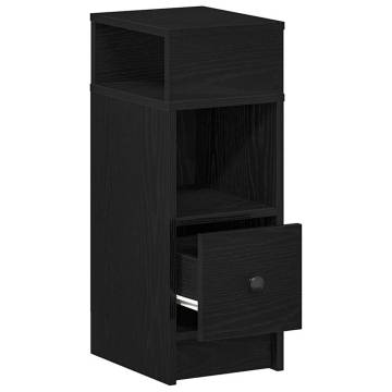 Bedside Cabinet with Drawer - Stylish Black Storage Solution