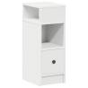 Stylish White Bedside Cabinet with Drawer - 25x31x66 cm