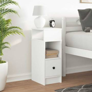 Stylish White Bedside Cabinet with Drawer - 25x31x66 cm