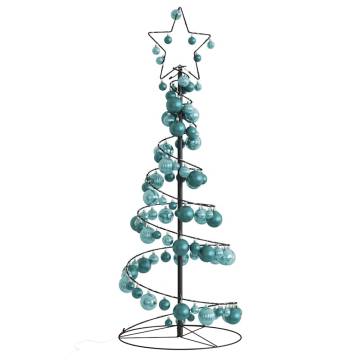 Christmas Tree Light Cone with 80 LEDs & Baubles - 120 cm