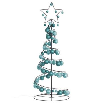 Christmas Tree Light Cone with 80 LEDs & Baubles - 120 cm