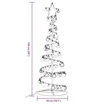 Christmas Tree Light Cone with 100 LEDs - Warm White 150 cm