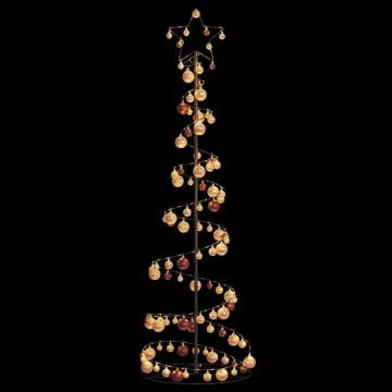 Christmas Tree Light Cone with Baubles 120 LEDs Warm White - 180 cm