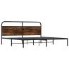 Robust Metal Bed Frame - Smoked Oak 200x200 cm