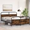 Metal Bed Frame Without Mattress - Smoked Oak 160x200 cm