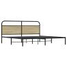 Sonoma Oak Metal Bed Frame 200x200 cm - Stylish and Sturdy